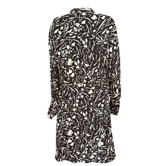 Proenza Schouler Floral Crepe De Chine Dress in Black & White NWT Size 6 - Picture 2 of 5